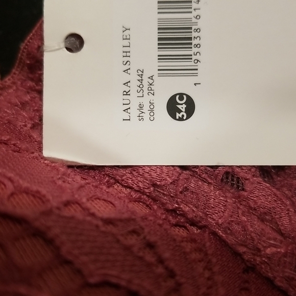 💕LAURA ASHLEY💕 2 Pack Bras ~ Pink & Blue Lace 34C NWT - Picture 13 of 15